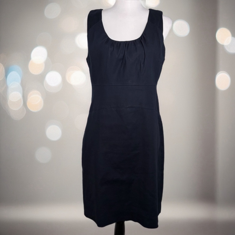J. Crew Allura Navy Sleeveless Shift Work Dress Size 8